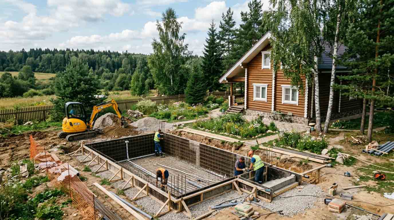 обвязка арматуры я строительства бетонного бассейна